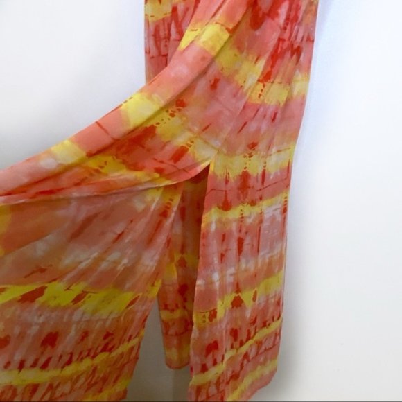 Calvin Klein Orange Tie Dye Sleeveless Maxi Dress Size 12 - Picture 5 of 8